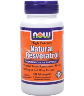 NOW Foods Natural Resveratrol 50mg, 60 Vcaps