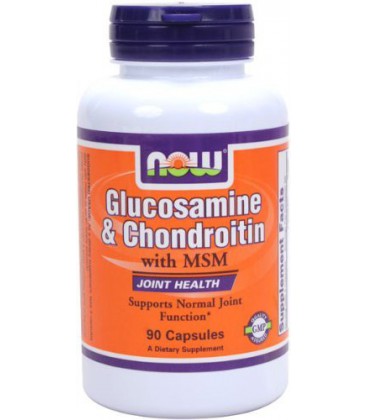 NOW Foods Glucosamine & Chondroitin with MSM 90 Capsule Bottle