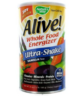 Nature's Way Alive Soy Protein Ultra-shake Whole Food Energizer Vanilla - 1.3 Lbs, 2 Pack