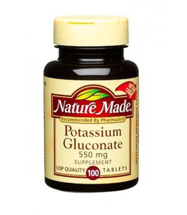 Nature Made Potassium Gluconate 550mg, 100 Tablets (Pack of