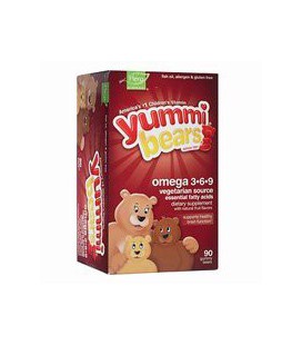 Yummi Bears Omega 3-6-9, 90-Count Gummy Bears for Children