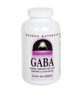 Source Naturals GABA, 750mg, 180 Capsules