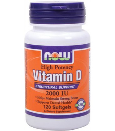 NOW Foods Vitamin D-3, 2,000 IU, 120 Softgels