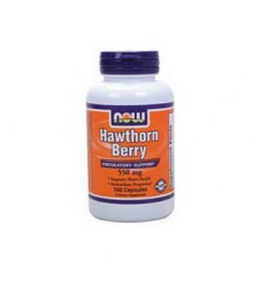 NOW Foods Hawthorn Berry, 100 Capsules / 550mg (Pack of 4)