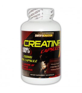 Creatine 100% - 700mg per capsule - 120 Capsules by Earth's Creation