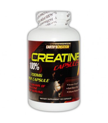 Creatine 100% - 700mg per capsule - 120 Capsules by Earth's Creation