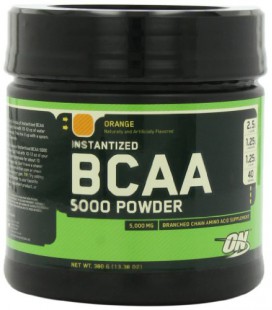 Optimum Nutrition Instantized BCAA Powder, Orange, 5000 mg, 380 Gram