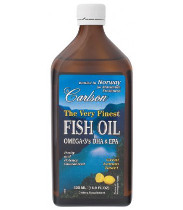 Carlson The Very Finest Fish Oil Liquid Omega-3 Lemon, 500ml