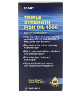 GNC Triple Strength Fish Oil 1500 mg, 120 Soft Gels