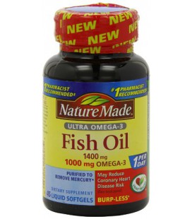 Nature Made Ultra Omega-3 Fish Oil Softgels, 1400 Mg, 45 Count