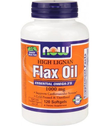 Now Foods Org Hi Lig Flax Oil Soft-gels, 120-Count