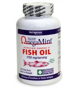 Omega Mint Fish Oil Capsules 1750mg/serving - Human Only - 100 Softgels