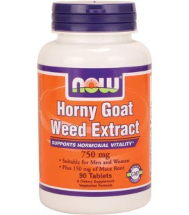 NOW Foods Horny Goat Weed Extract 750mg, 90 Tablets