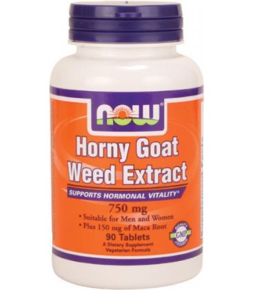NOW Foods Horny Goat Weed Extract 750mg, 90 Tablets