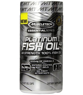 MuscleTech Platinum Fish Oil 4X Strength Supplement, 60 Count