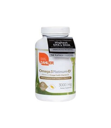 Zahlers Advanced Omega-3 + Vitamin D3 Platinum Fish Oil High EPA/DHA (Premium Grade) - 90 Softgels
