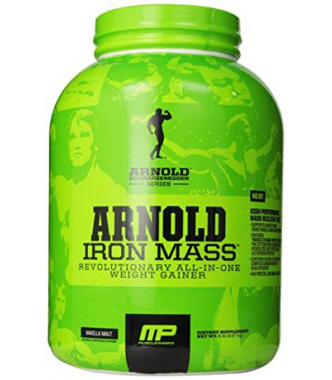 Muscle Pharm Arnold Schwarzenegger Series Iron Mass Weight Gainer, Vanilla Malt, 5 Pound