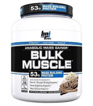 BPI Bulk Muscle Protein Powder, Cookies and Cream, 5.82 Pound