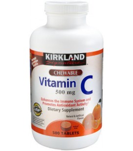 Kirkland Vitamin C (500 mg), 500-Count, Tangy Orange,  Chewa