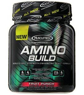 Amino Build by MuscleTech - Superior Strength Enhancing BCAA Post-Workout Supplement (Fruit Punch, 50 Servings)