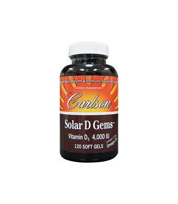 Carlson Labs Solar D Gems Natural Vitamin D3, 4000 IU, 120 S