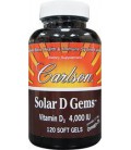 Carlson Labs Solar D Gems Natural Vitamin D3, 4000 IU, 120 S