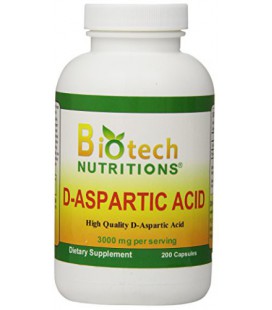 Biotech Nutritions D-Aspartic Acid Dietary Supplement, 3000  mg., 200 Count