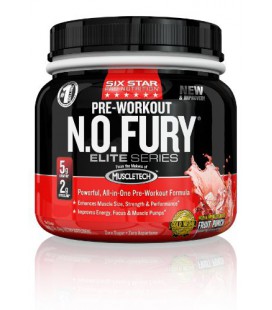 Six Star Pro Nutrition Elite Series Nitric Oxide Fury 1.2lb (544g) - Fruit Punch - Pre-Workout Powder (Packaging may vary)