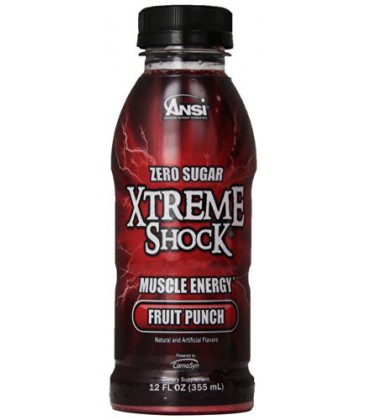 Ansi Xtreme Shock RTD Energy Drink, Fruit Punch, 12 Count