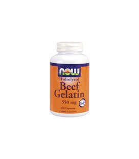 Now Foods Beef Gelatin 550mg, Hydrolyzed, Capsules, 200-Count