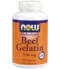 Now Foods Beef Gelatin 550mg, Hydrolyzed, Capsules, 200-Count