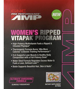 GNC Pro Performance AMP Women's Ripped Vitapak Program Supplement, 30 Count