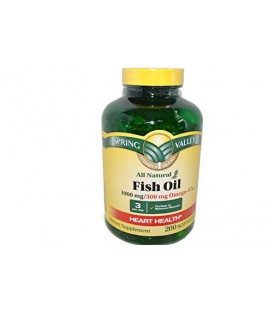Spring Valley All Natural Fish Oil Heart Health 1000 Mg/300 Mg Omega-3 200 Soft Gel