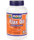 NOW Foods Flax Oil 1000mg, 100 Softgels (Pack of 3)
