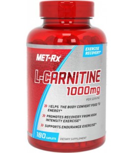 MET-Rx L-Carnitine 1000mg Diet Supplement Capsules, 180 Count