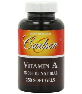 Carlson Labs Vitamin A Natural, 25000 IU, 250 Softgels