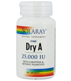 Emulsified Dry Vitamin A 25,000 IU Solaray 60 Caps