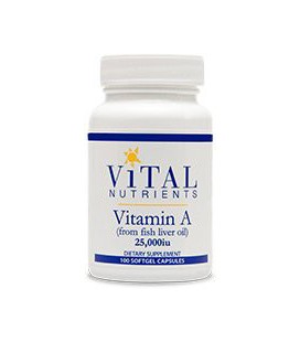 Vital Nutrients - Vitamin A 25,000 IU 100 Softgels