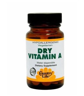 Country Life,  Dry Vitamin A 10,000  I.U. , Tablets, 100-Count