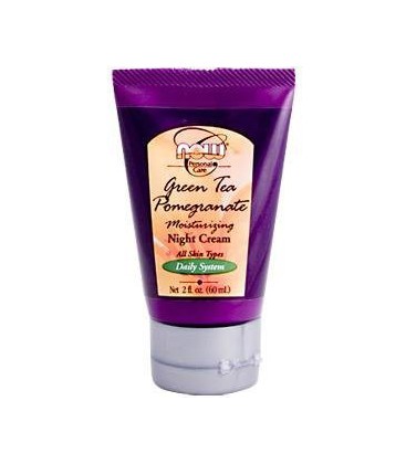 Now Foods Green Tea Night Cream, Pomegranate, 2-Ounce