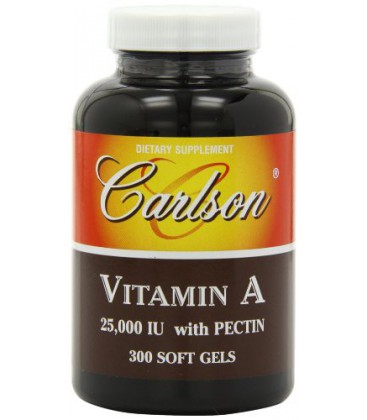 Carlson Labs Vitamin A with Pectin, 25000 IU, 300 Softgels