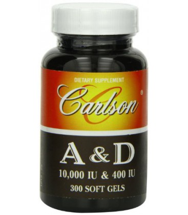 Carlson Labs Vitamin A and D, 10000/400 IU, 300 Softgels