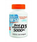 Doctor's Best Vitamin D3 5000iu Soft-gels, 360-Count