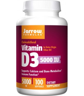 Jarrow Formulas Vitamin D3, 5000IU, 100 Softgels