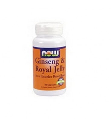 NOW Foods Ginseng and Royal Jelly, 90 Capsules (Pack of 2)