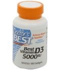 Doctor's Best Vitamin D3 5000iu, Soft Gels, 180-Count