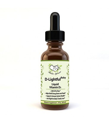 Liquid D Drops. Baby Vitamin D3. Additive Free Hypoallergenic Supplement for Baby and Family. 400 IU per drop. 2 oz, 60 mL. 200