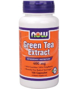 Now Foods Green Tea Extract, 400mg Capsules, 100-Count (Pack of 2)