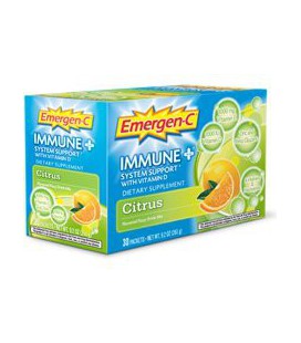 Alacer Emergen-C Immune Plus System Support with Vitamin D Citrus -- 30 Packets, 9.2 oz