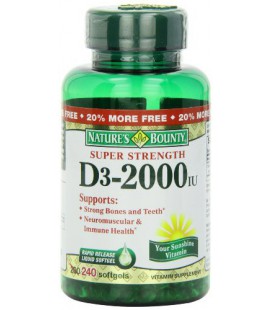 Nature's Bounty Vitamin D-3, 2000 Iu Softgels, 240-Count